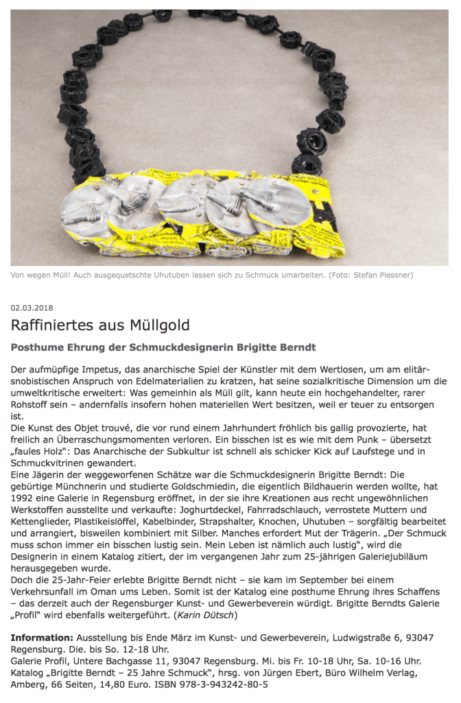 Buchbesprechung aus "Bayerische Staatszeitung", 2.3.2018