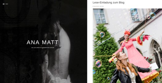 Bildschirmfoto von Ana Matts Blog