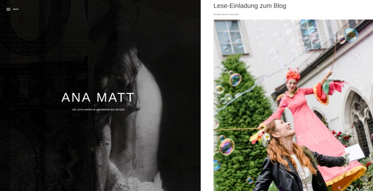 Bildschirmfoto von Ana Matts Blog